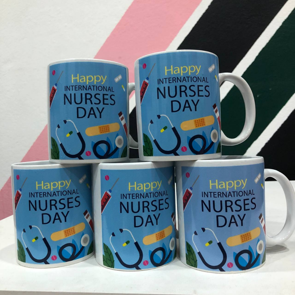 THEMA NURSES DAYS MUG 400ML CUSTOM UV STIKER FREE GIFT