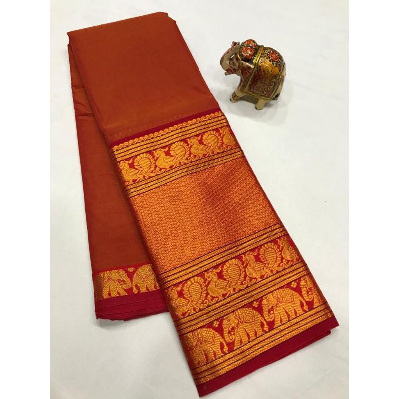 handloom Kanchi cotton big border saree