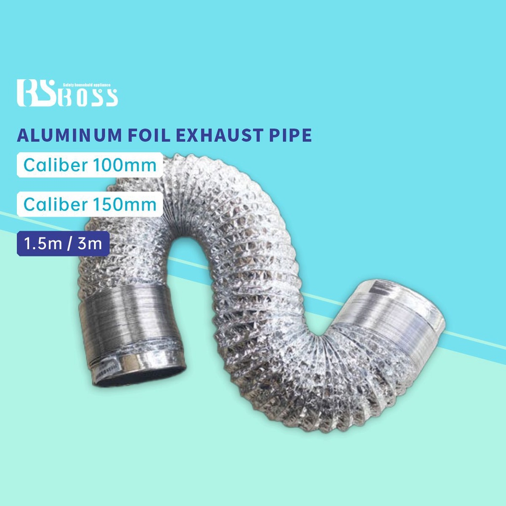 BSBOSS 100mm 150 mm Range Hood Aluminum Foil Tube Exhaust Pipe Ventilation Pipe Expansion Pipe Exhaust Pipe