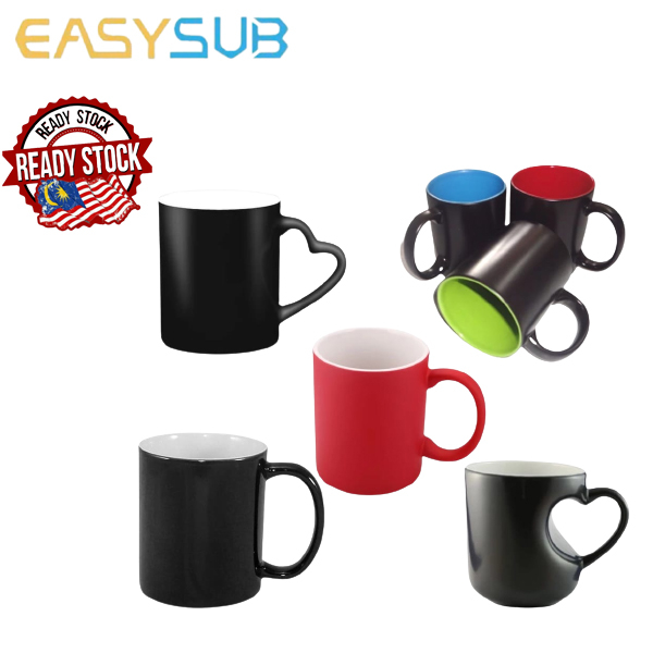 Empty Magic mug Black/ Red/ Love handle magic mug Sublimation magic mug Factory direct sale Wholesaler