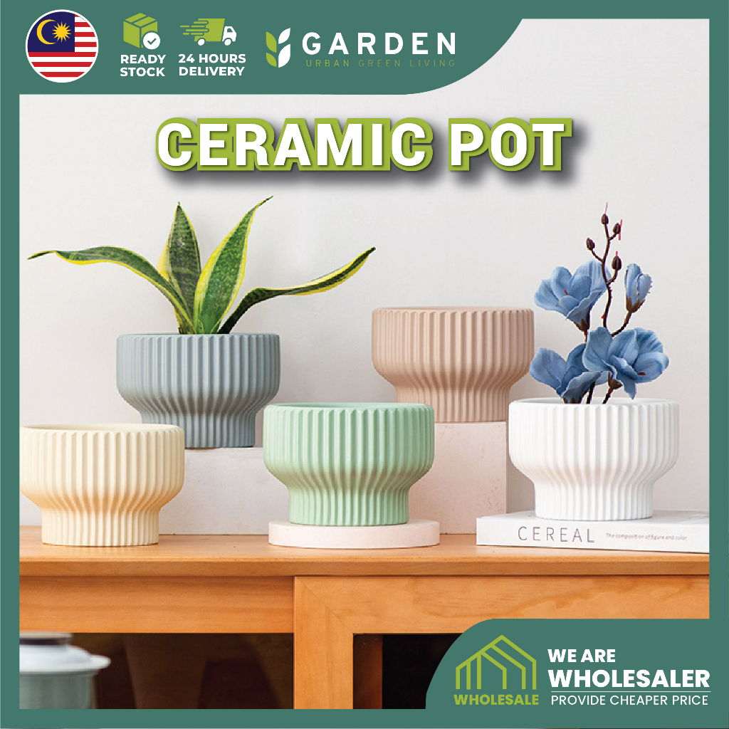 European Modern Minimalist Creative Ceramic Flower Pot Design Desktop Decoration Indoor Vase Plant Pasu Bunga Seramik 花盆