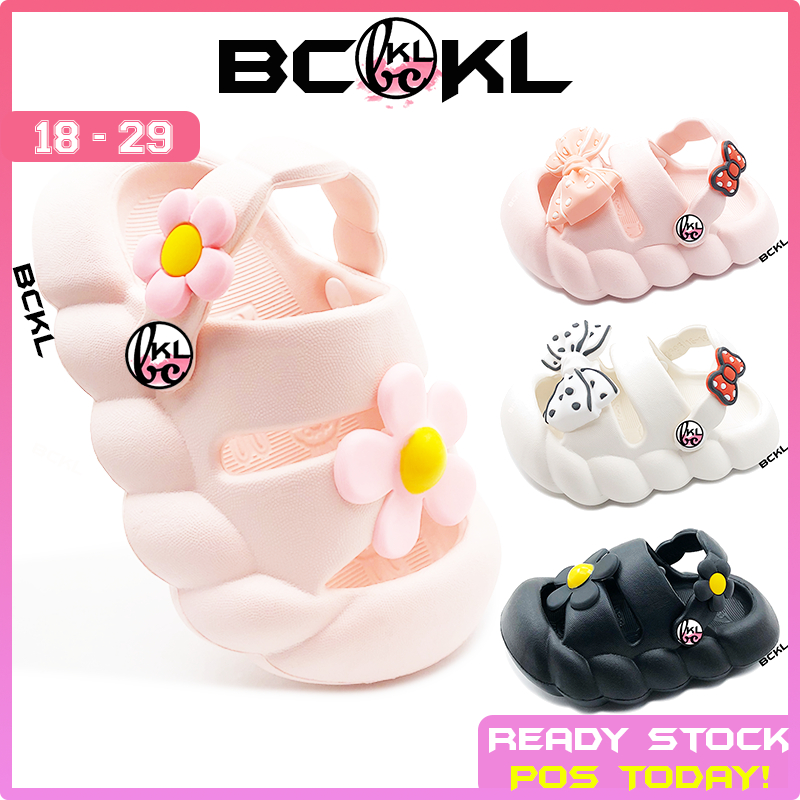 【 BCKL 】Girl's Daisy Flower Sandals | Kids Fashion Shoes Casual Slippers Cute Twins | Kasut Clog Bunga Budak 18-29