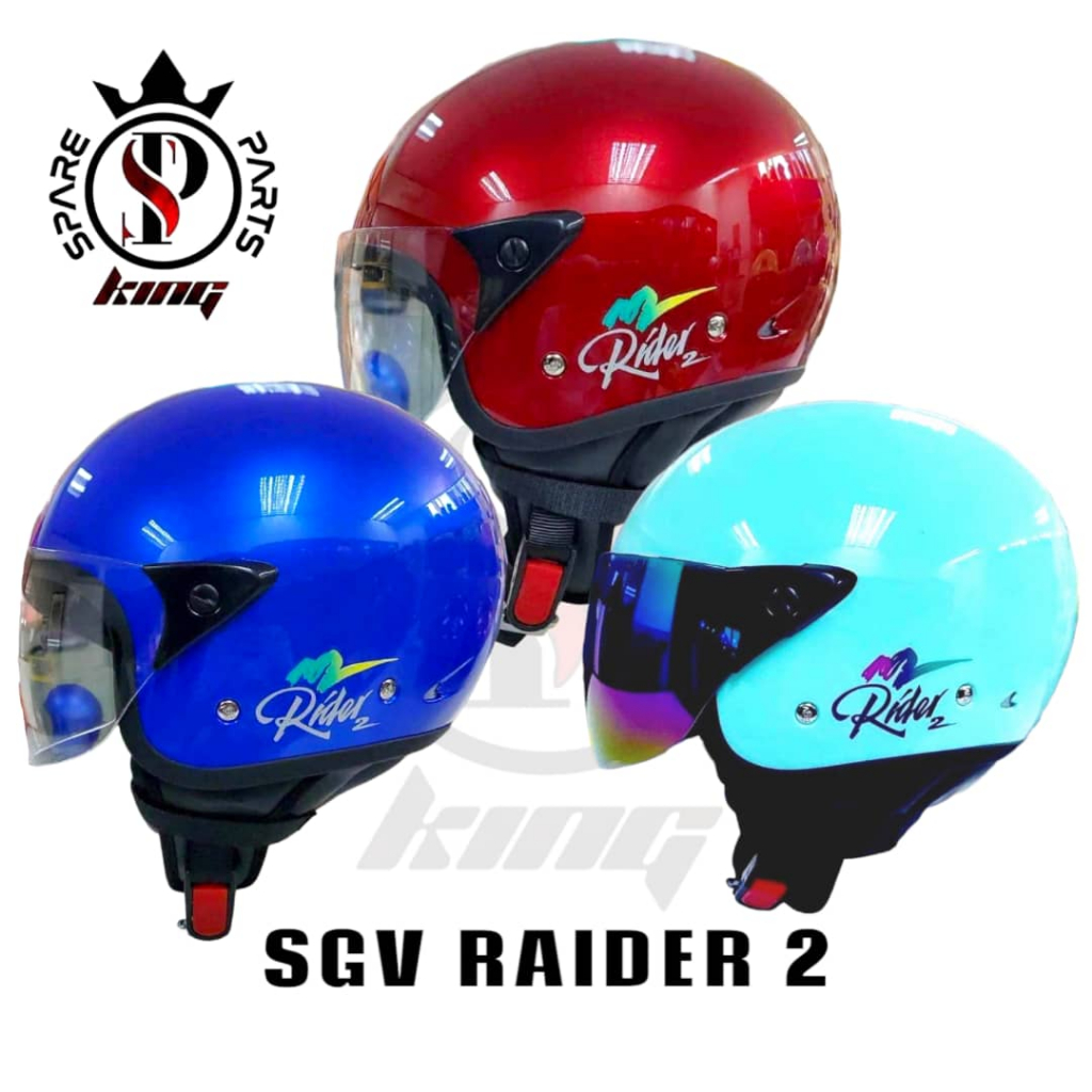 ✅ORIGINAL SGV RIDER 2 HELMET TOPI KELEDAR RAIDER NEW 2 BIRU MERAH TURQOUISE