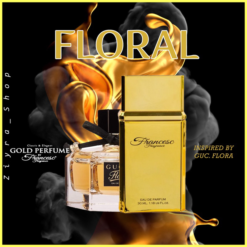 FLORAL D'INS G.FLORA FOR HER 24K GOLD PERFUME BY FRANCESC FRAGRANCE LASTING UP TO 8 HOURS