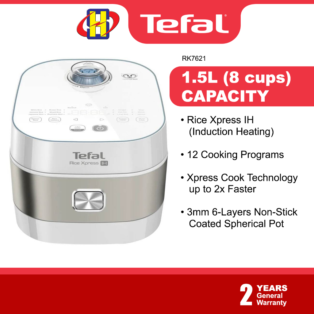 Tefal Rice Cooker (1.5L/8-Cups) Xpress Cook Induction Heating Rice Xpress IH Rice Cooker RK7621