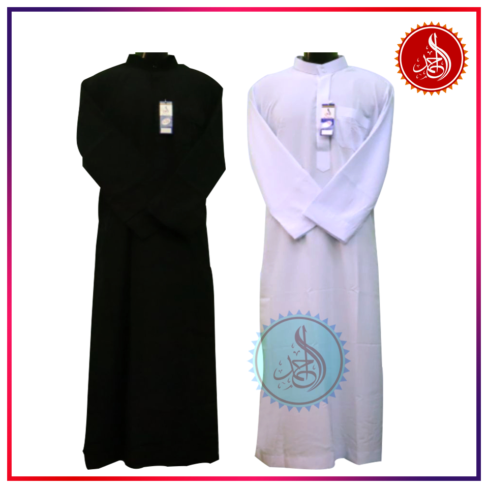 JUBAH AL HERA LELAKI | Jubah Putih/Jubah Tahfiz/Jubah Hitam (Jenis Butang Koler) Kanak-Kanak & Dewasa