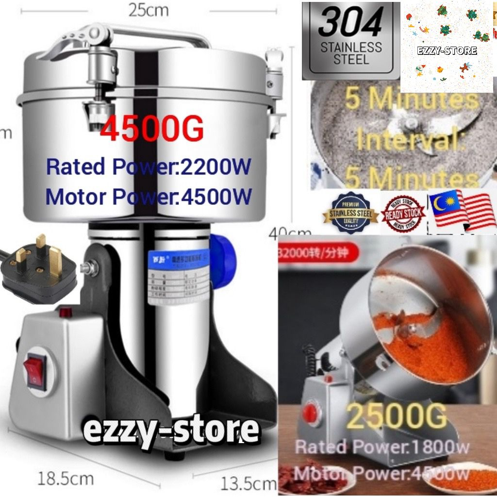 Heavy Duty Big Capacity 2500g Stainless Steel Commercial Use Food Grinder For Herbs/Spices/Nuts/Beans