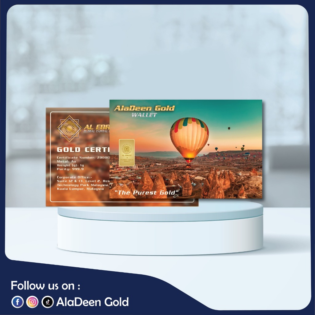 AlaDeen Gold®️ 1gram Exclusive Gold Bar 999.9Au (The Purest Gold)