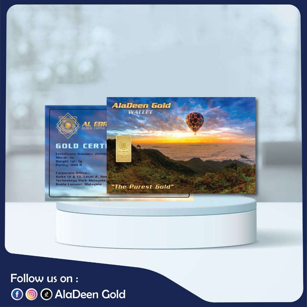 AlaDeen Gold®️ 1gram Exclusive Gold Bar 999.9Au AlaDeen Gold (The Purest Gold)