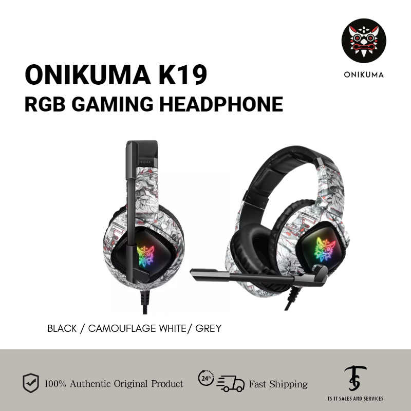 Ready StockOnikuma K19 Camouflage Headset 3.5MM Gaming Headphone with Mic (Support Xbox / PS4 / Computer PC / Phone)