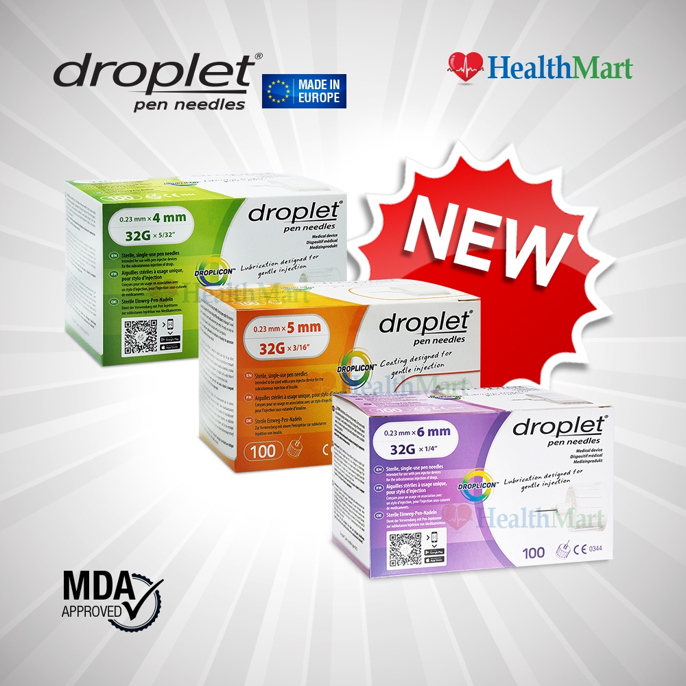 [NEW] KKM Approved DROPLET INSULIN PEN NEEDLE 100PCS-Made in Europe-Premium Quality-Introductory Offer!