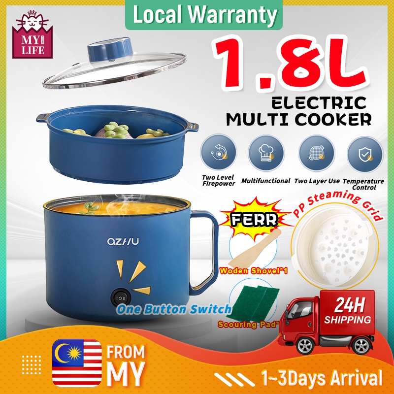 1.8L Mini Rice Cooker Multifunction Pot Frying Pan Portable Mini Rice Cooker Non Stick Periuk Nasi Elektrik Mini 多功能小电锅