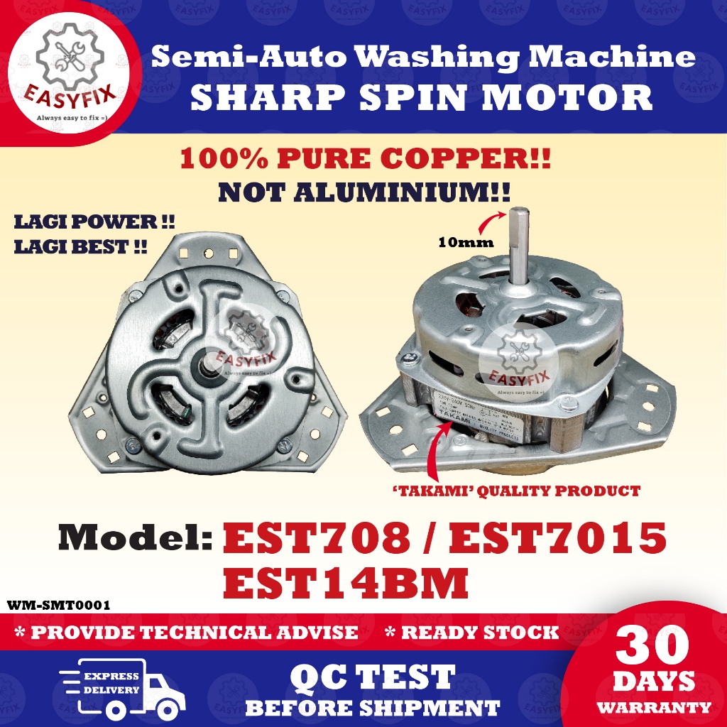 EST708 / EST7015 / EST14BM SHARP Spin Motor Semi-Auto Washing Machine (Motor Kering Mesin Basuh)