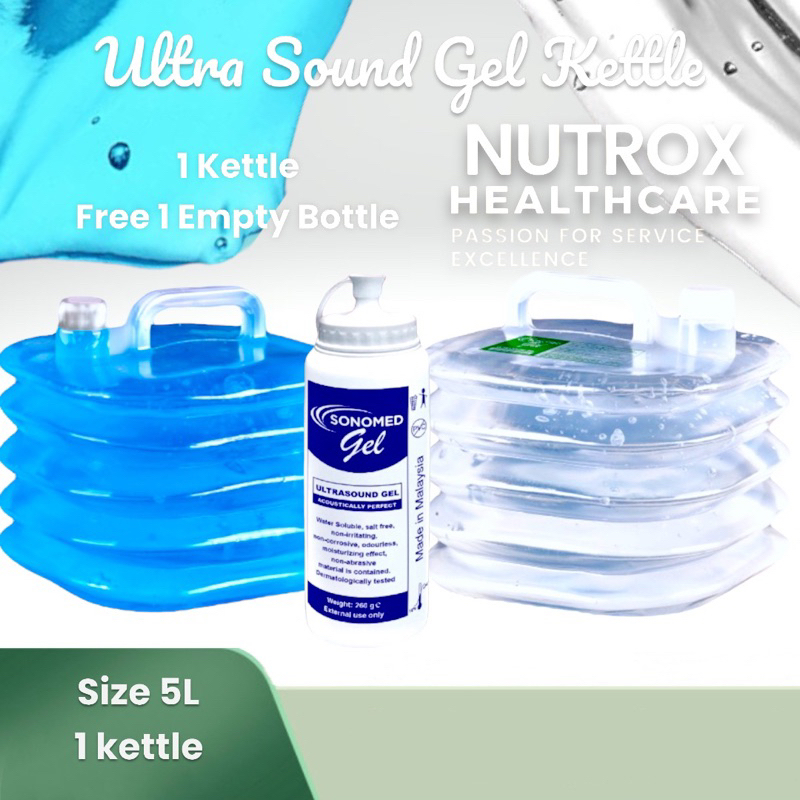 Ultrasound Gel Kettle 5L Blue / Colourless, 1 Kettle water-based suitable for all ultrasound medical equipment