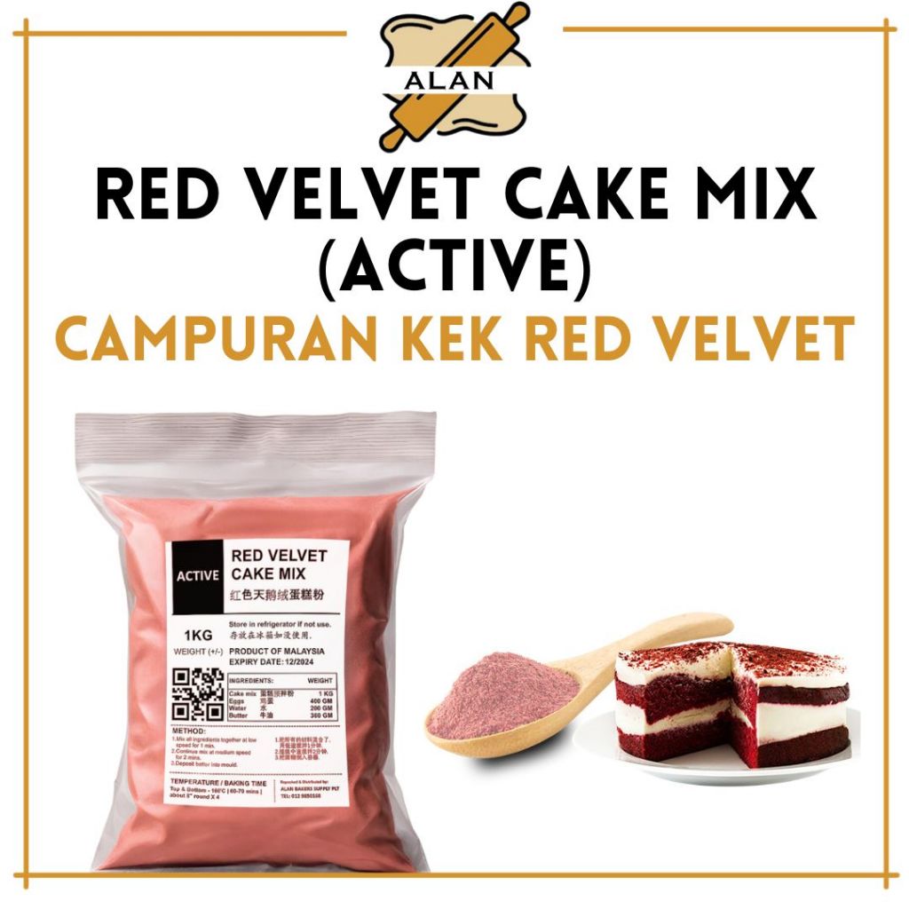 CAMPURAN KEK RED VELVET | RED VELVET CAKE PREMIX | 红色天鹅绒蛋糕粉