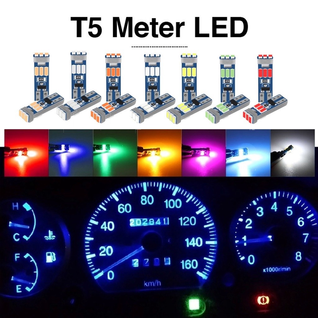 1PC 9LED T5/W3W Car/Motorcycle Meter LED Light Bulb Super Bright Interior Lamp Instrument Dashboard