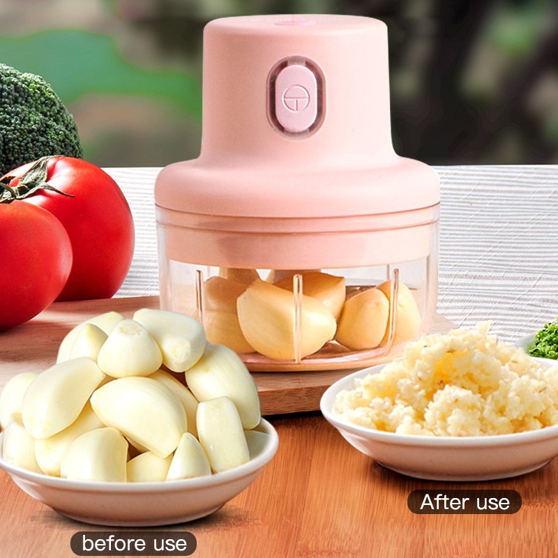 Wireless Mini Electric Garlic Food Chopper Ginger Vegetable Crusher Cutter Food Blender food Processor Mixer 洋葱蒜蓉捣碎机搅碎机