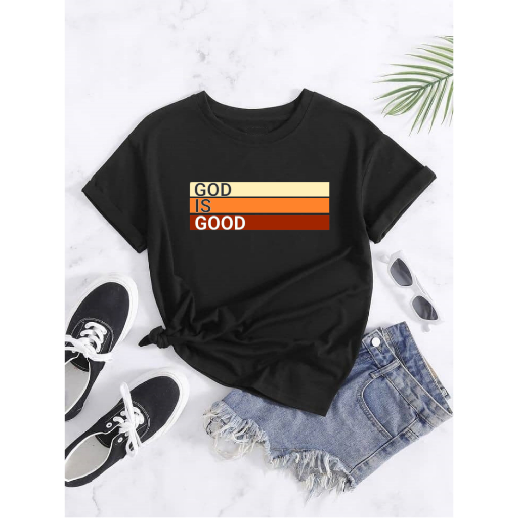 Christian shirt God Is Good Religious Spiritual Faith Apparel Word T-shirt Woman Clothes Unisex Streetwear Tops Baju T