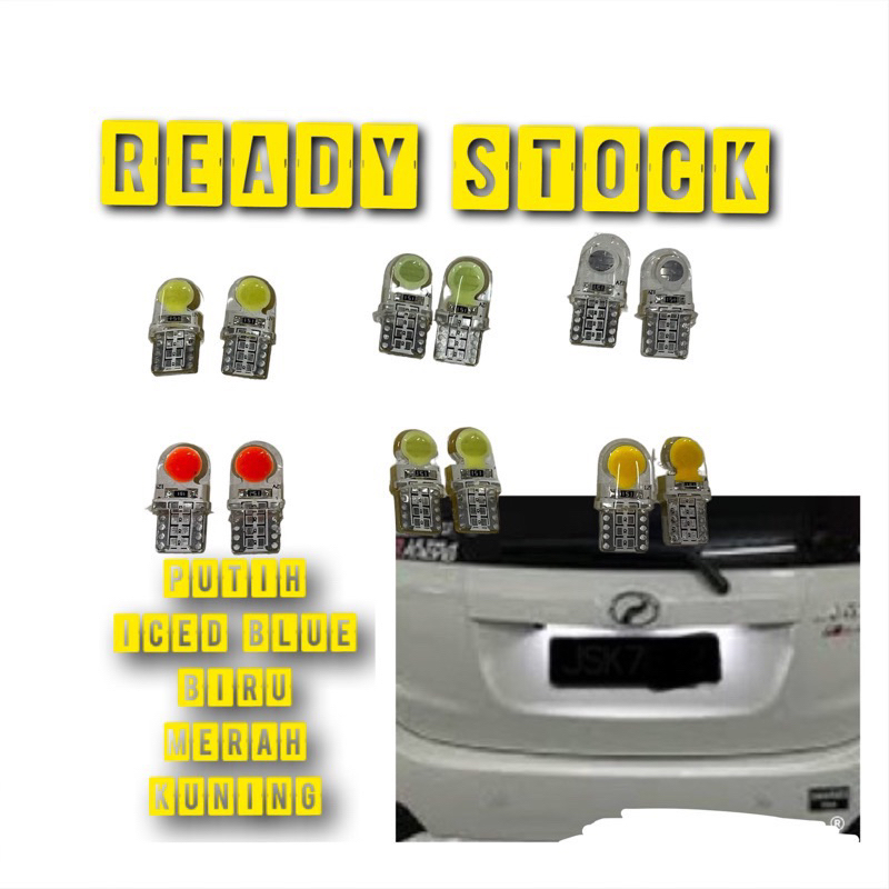 Mentol t10 nombor plate, lampu kecik kereta moto  Kuning/putih/iced blue/merah/biru