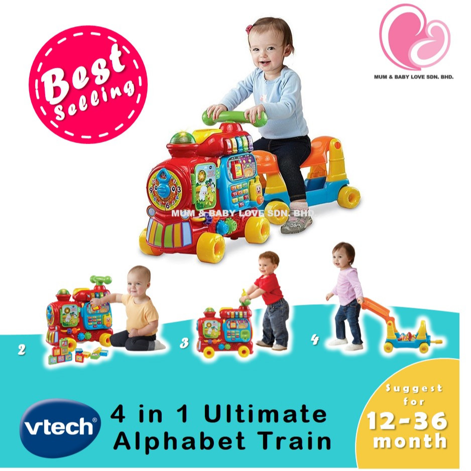 Vtech 4 in 1 Ultimate Alphabet Train Sit To Stand Ride On Car, Learning Walker, Wagon, Baby Walker