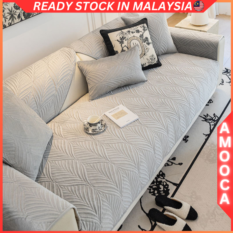 Nordic Thick Sofa Cover Waterproof Soft Towel 1 2 3 Seater L Shape Velvet Alas Sofa Lapik Kusyen Pelapik Sofa Tebal