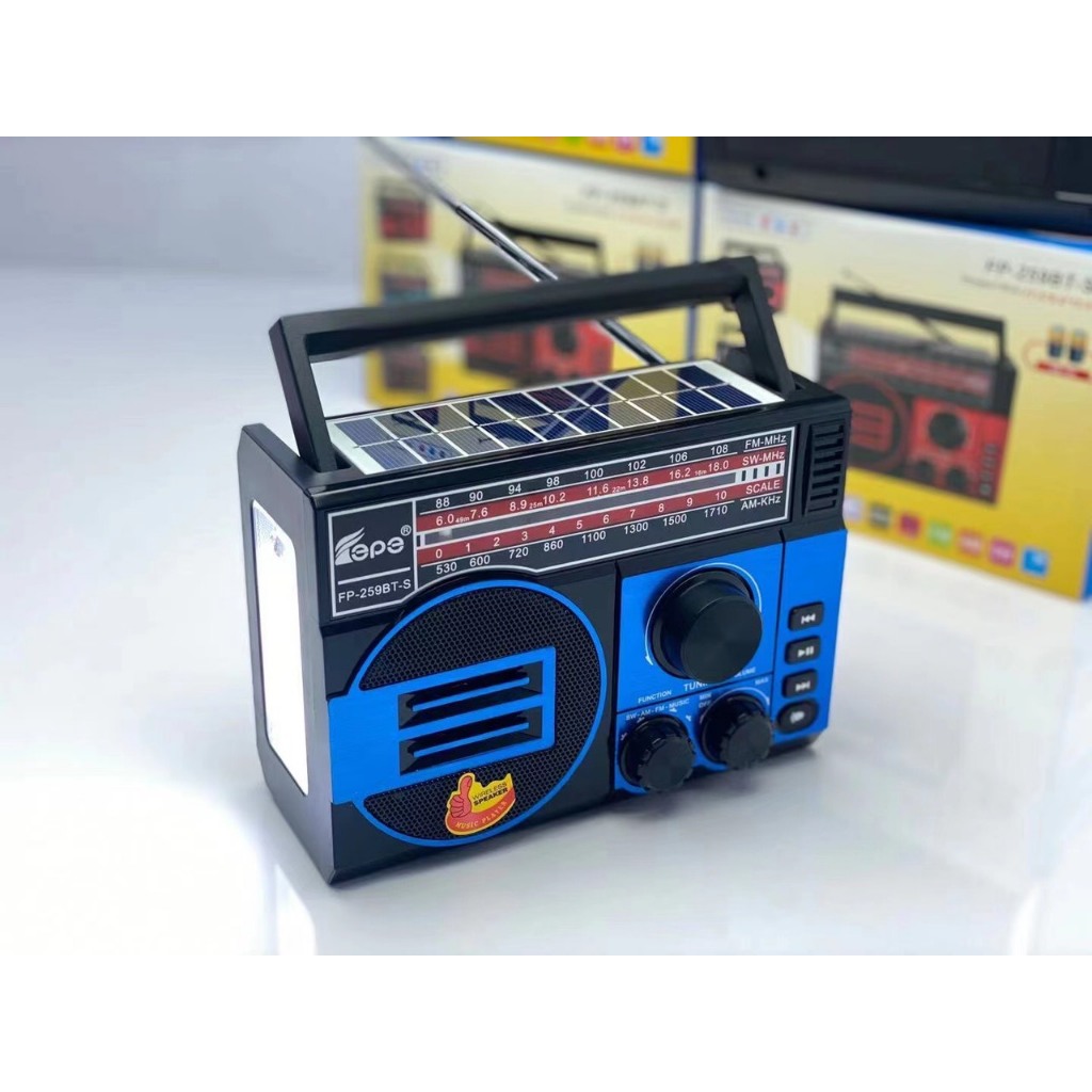 FEPE Radio AM/FM/SW 3 Band Radio With Super Bright Flashlights With USB,TF,Card,wireless Function Music Player