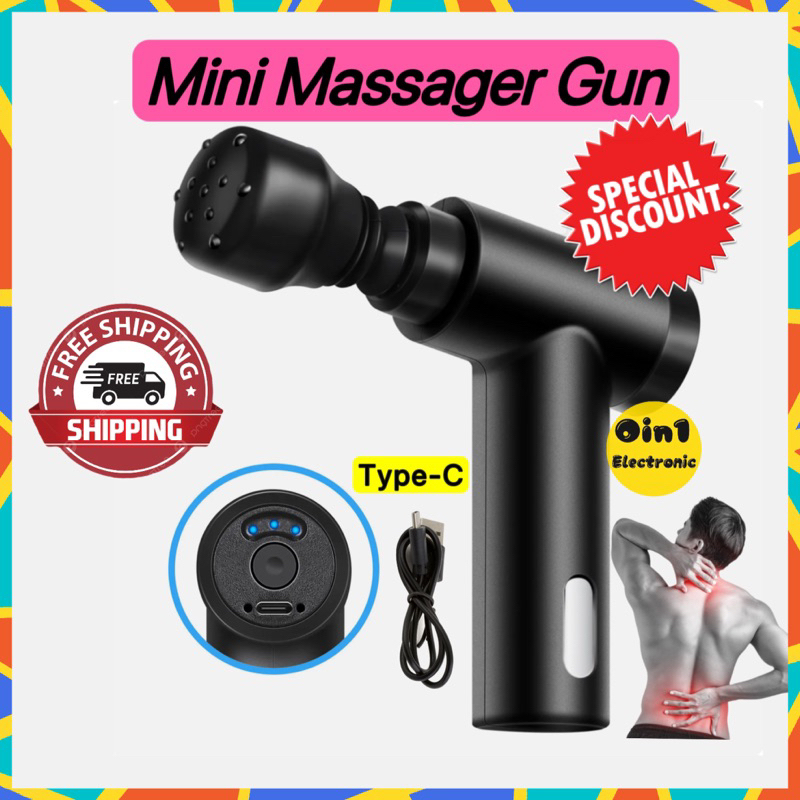 ✅Mini Massager Gun Muscle Relaxation Massager Muscle Membrane Neck Membrane Men and Women Silent Electric Fitness(Black)