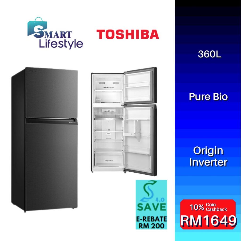 《Save 4.0》Toshiba Inverter Refrigerator (360L) GR-RT416WE-PMY(06) / RT412