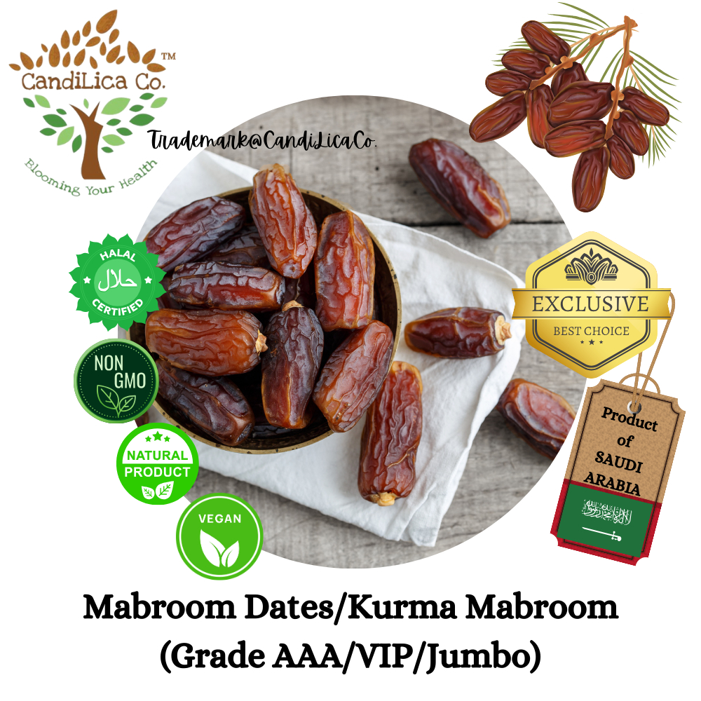 CandiLica Co. Mabroom Dates/Kurma Mabroom (Grade AAA/VIP/Jumbo) – Product of Saudi Arabia