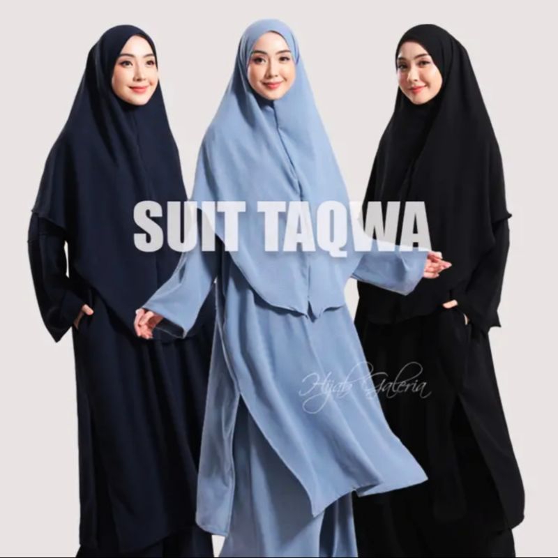 Set Arafah Suit Hijrah Ironless, Set Haji Umrah by HIJAB GALERIA, Suit Taqwa, Baju Muslimah, Pakaian Haji Umrah