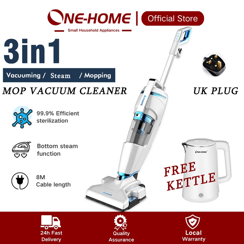 ONE HOME Electric Steam Mop Wet And Dry Vacuum Cleaner Self-cleaning 99.9% Sterilization Steam Cleaner 家用洗地機 吸塵機