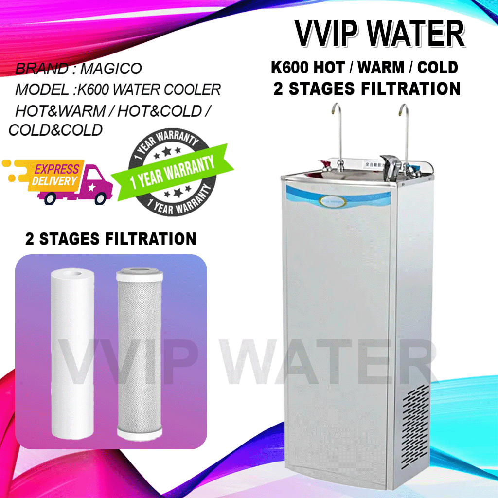 Stainless Steel & Heavy Duty Hot & Cold Pipe-In Water Cooler Water Dispenser With Double Housing Filter