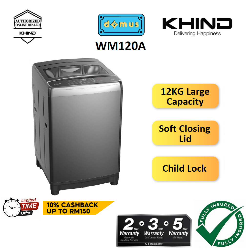 Khind Washing Machine 12KG Top Load Washer Machine Mesin Basuh Auto Murah Besar 洗衣机 洗衣機 WM120A