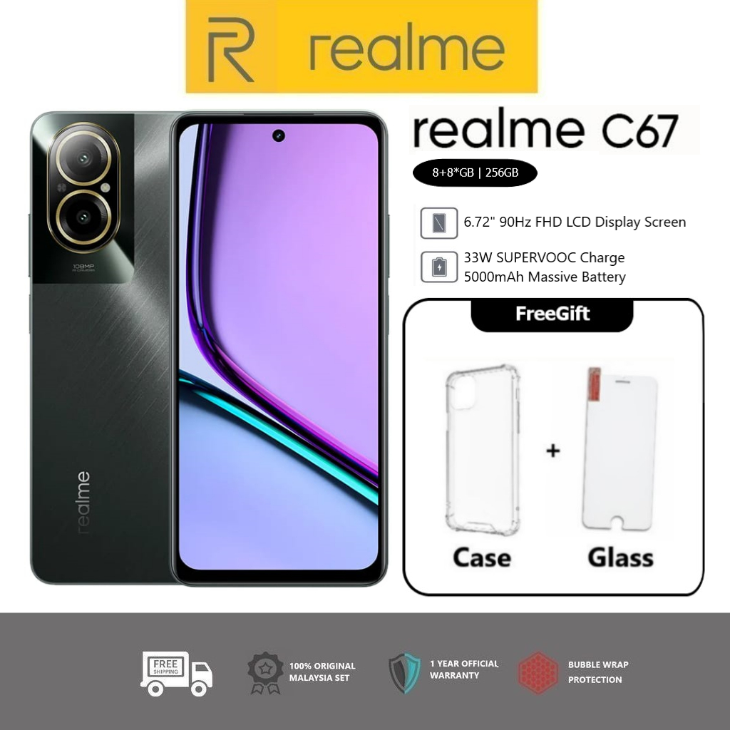 Realme C67 8+256GB | C67 8+128GB | Smartphone 108MP Camera | SnapDragon 685 | 5000MAH Battery 1 Year Malaysia Warranty