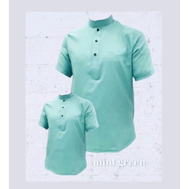 Baju Kurta Baju Raya Dewasa dng Budak Lengan pendek?Kain commocrip lembut berkualiti