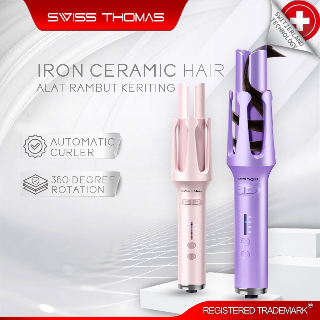 Swiss Thomas Curler Automatic Iron Ceramic Hair Curler Hair Styling Hair Curler Roller Alat Keriting Rambut