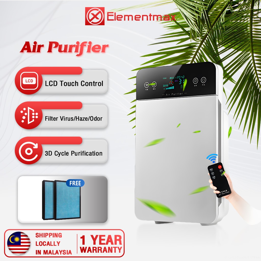 🔥24h Delivery🔥 Air Purifier Anti-PM2.5 Virus Bacteria Smoke Dust Removal Cleaner Sterilizer HEPA Filter*2 Penapis udara