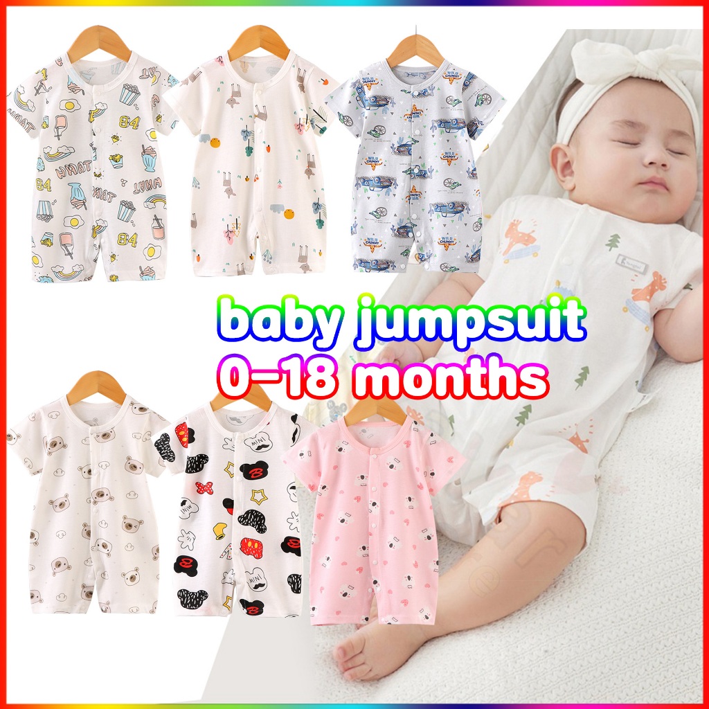 Baju Bayi Newborn Baby Clothing Cotton Romper Short Sleeve Button Jumpsuit One Piece Night Wear Baby Girl Baby Boy