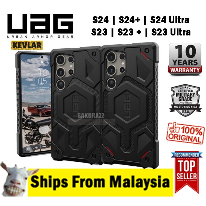 [Ori] UAG Monarch Kevlar / Carbon Fiber S24 Ultra / S23 Ultra 2X Military Case Cover Casing 10 Year Warranty