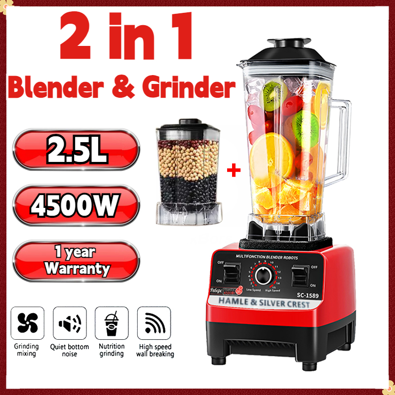 2.5L Heavy Duty Blender High Quality Electric High Speed Ice Crusher silver crest blender 4500W