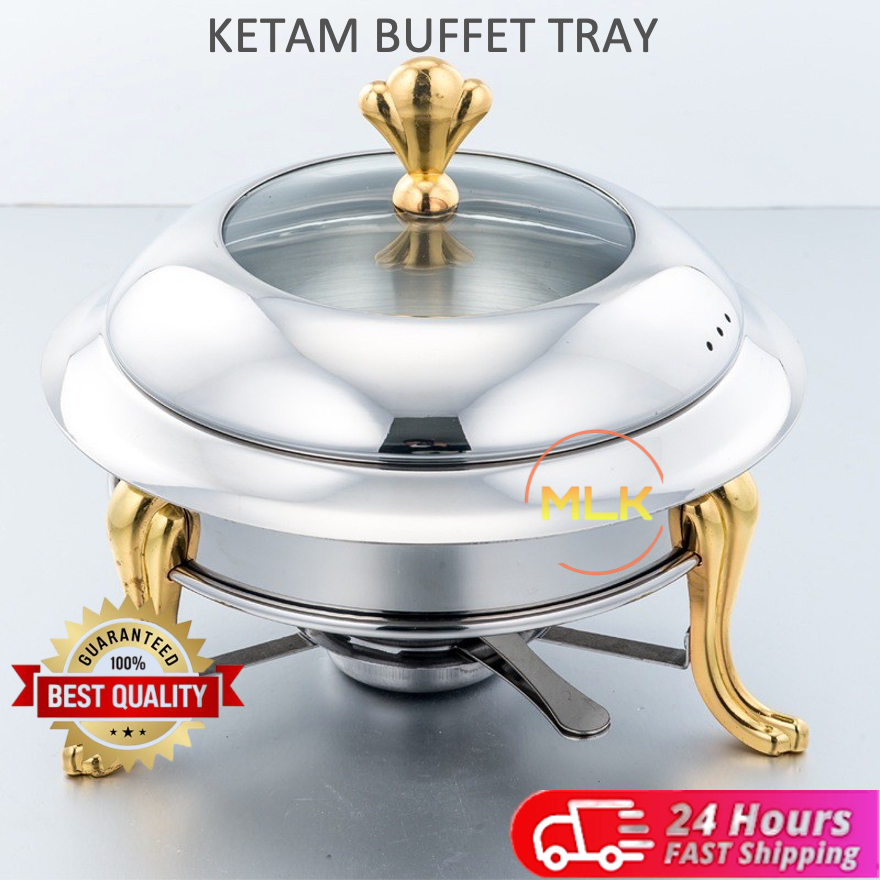 MLK 🔥 Heavy Duty 🔥 Buffet Set Tray/ Stainless Steel Food Set/ Warmer Kenduri/ Ketam Buffet Tray/ Serving Tray/ Chafing