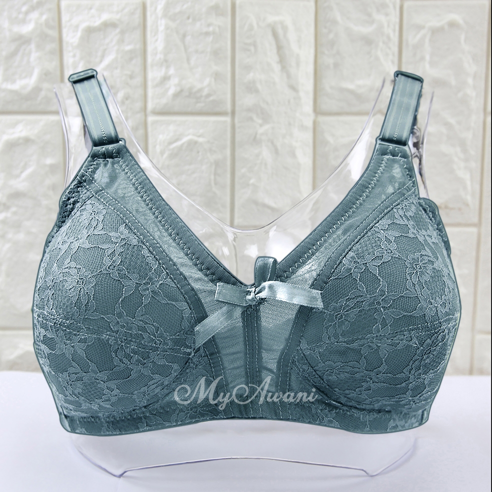 Plus-Size Bra Cup 34~50 B/C FULL CUP 3-Hook [ANNAH] Wireless Bra / Baju Dalam Bra Wanita Penuh Tutup Tanpa Dawai