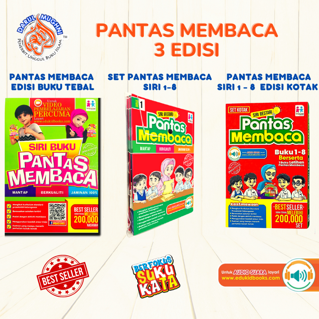 Buku Membaca-Siri Pantas Membaca- sekolah - tadika - prasekolah - kanak - kanak - pdpr - suku kata