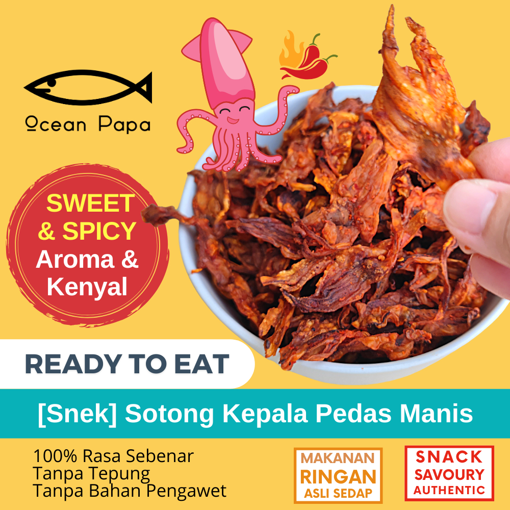 [Snek] Sotong Kepala Pedas Manis 45g | Squid Head Sweet & Spicy Flavor | CuttleFish | Seafood Snacks 45g