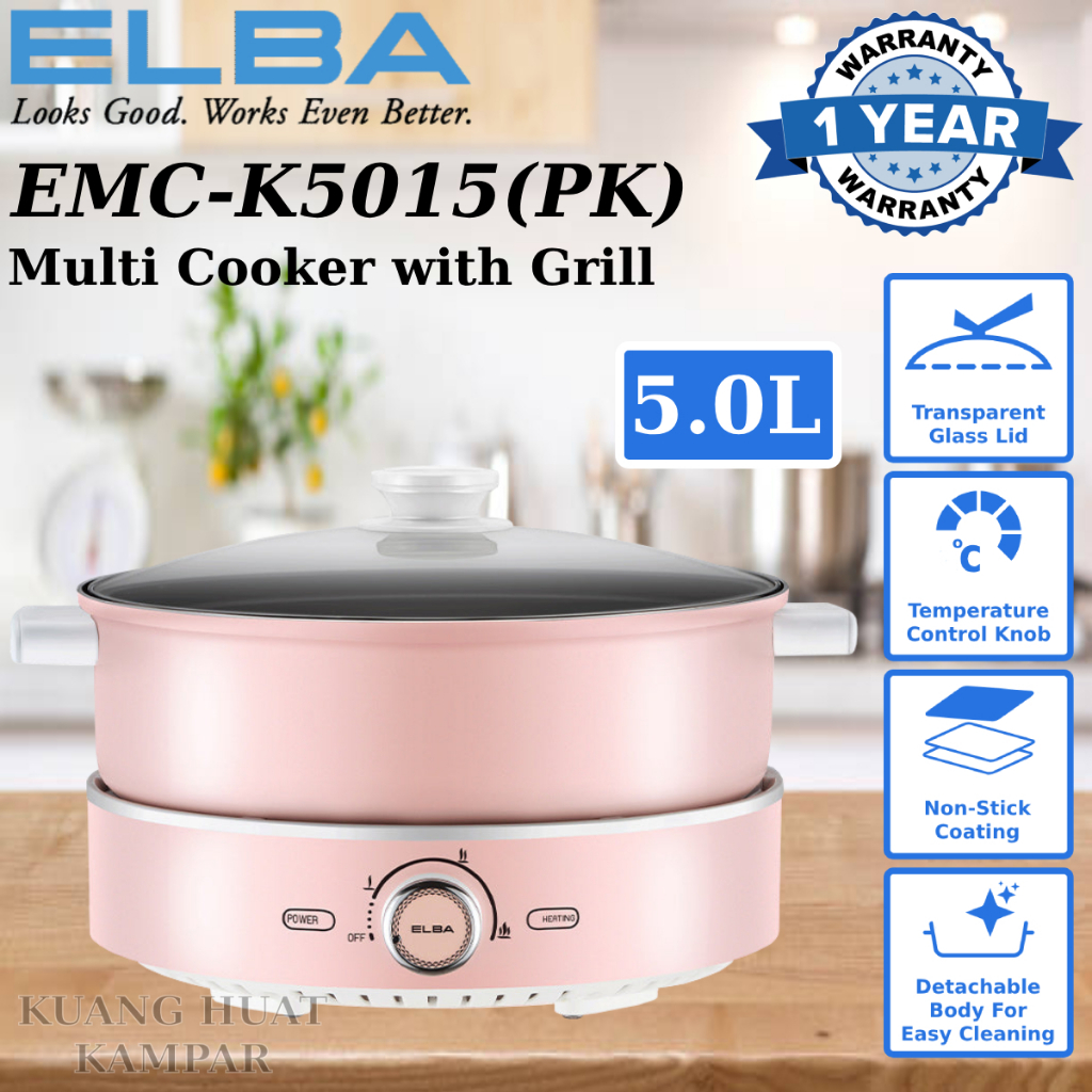 ELBA MULTI COOKER / MULTICOOKER WITH GRILL MC-K5015(PK) // ELBA MULTICOOKER WITH STEAM TRAY EMC-K5010(SS)