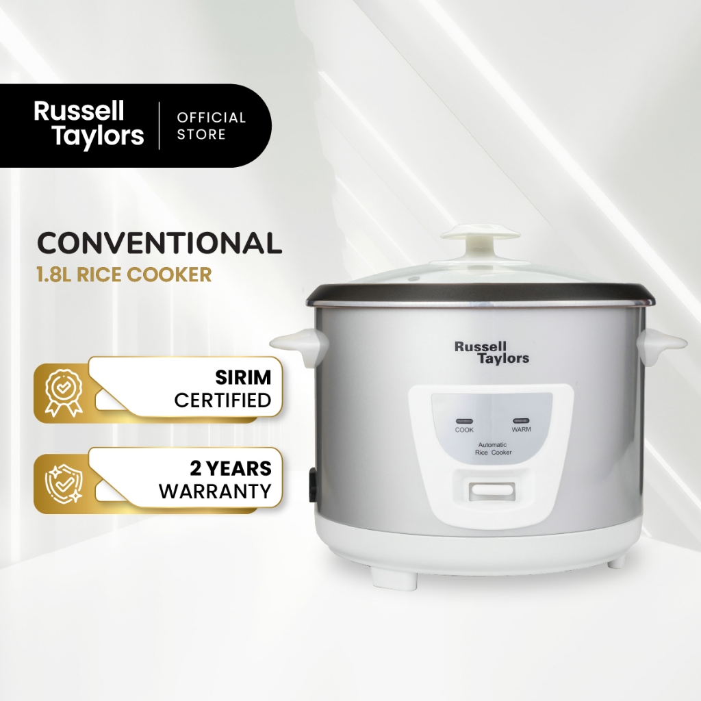 Russell Taylors Conventional Rice Cooker Steam Rack Included (1.8L) ERC-18