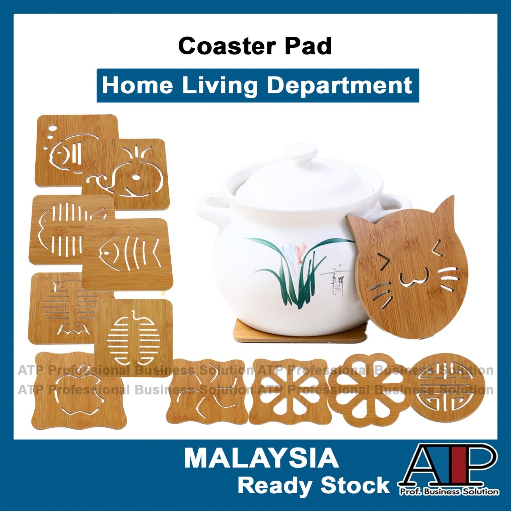 Pantry Cute Kitchen Fibre Wood Cup Pad Board Anti-Heat Hot Pot Table Place Mat Coaster Anti Slip Pad