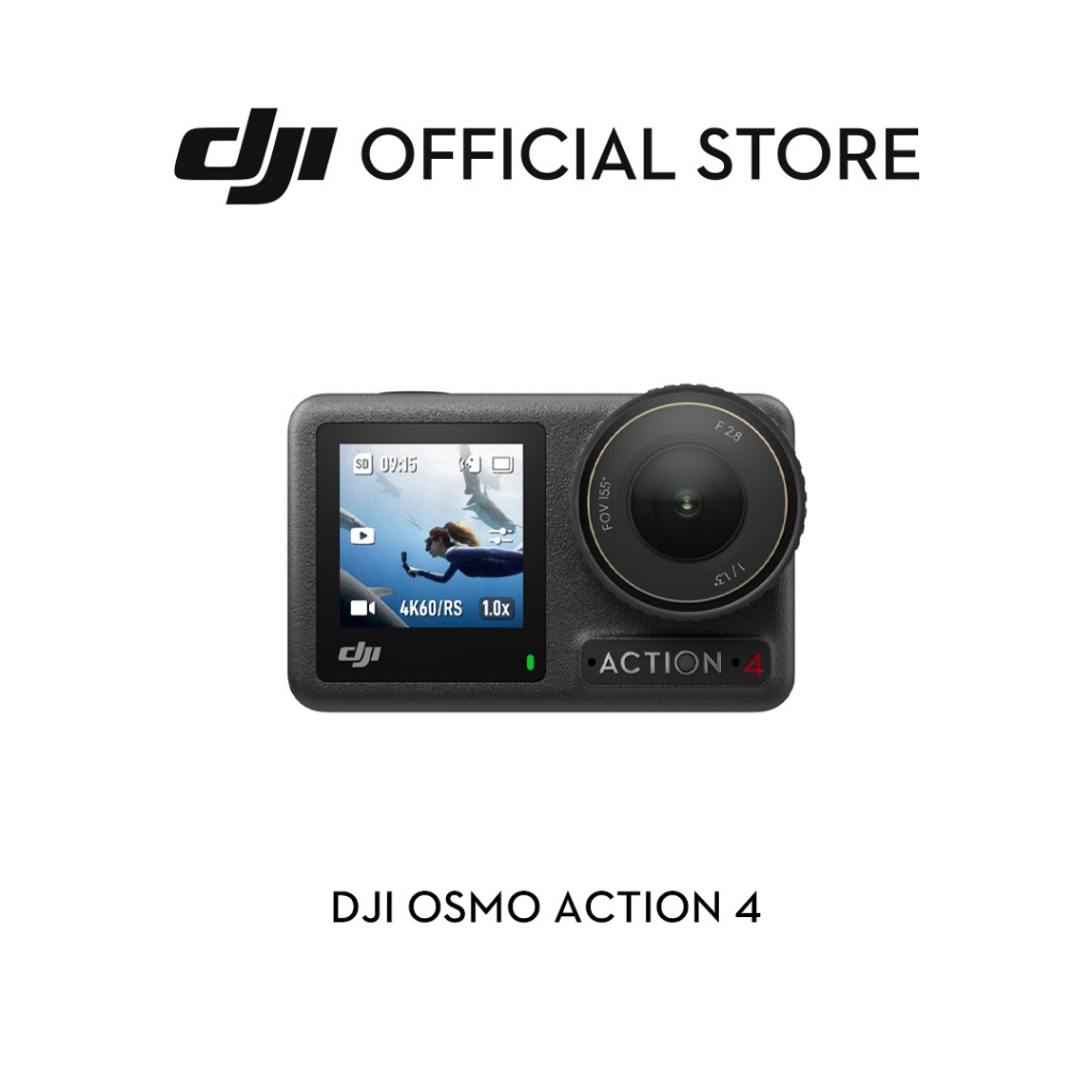 DJI Osmo Action 4 - Action Camera | 1/1.3-inch Sensor & Stunning Low-Light Imaging | 10-bit & D-Log M Color Performance