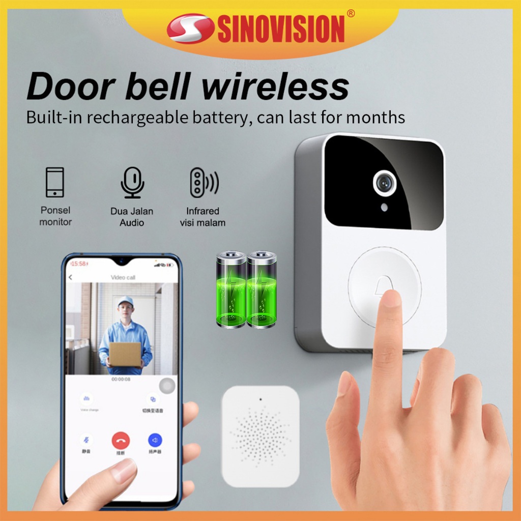 SINOVISION Door bell wireless WiFi door bell camera Door Bell for Home