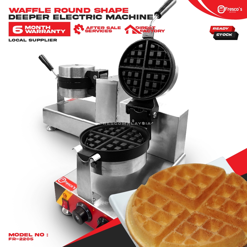 Waffle Round Shape Deeper Maker Machine Waffle Round Deep Electric Machine